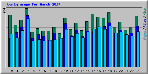 Hourly usage for March 2017